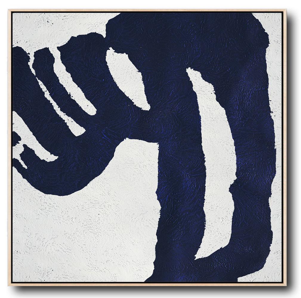 Navy Blue Minimalist Painting #NV115A - Click Image to Close